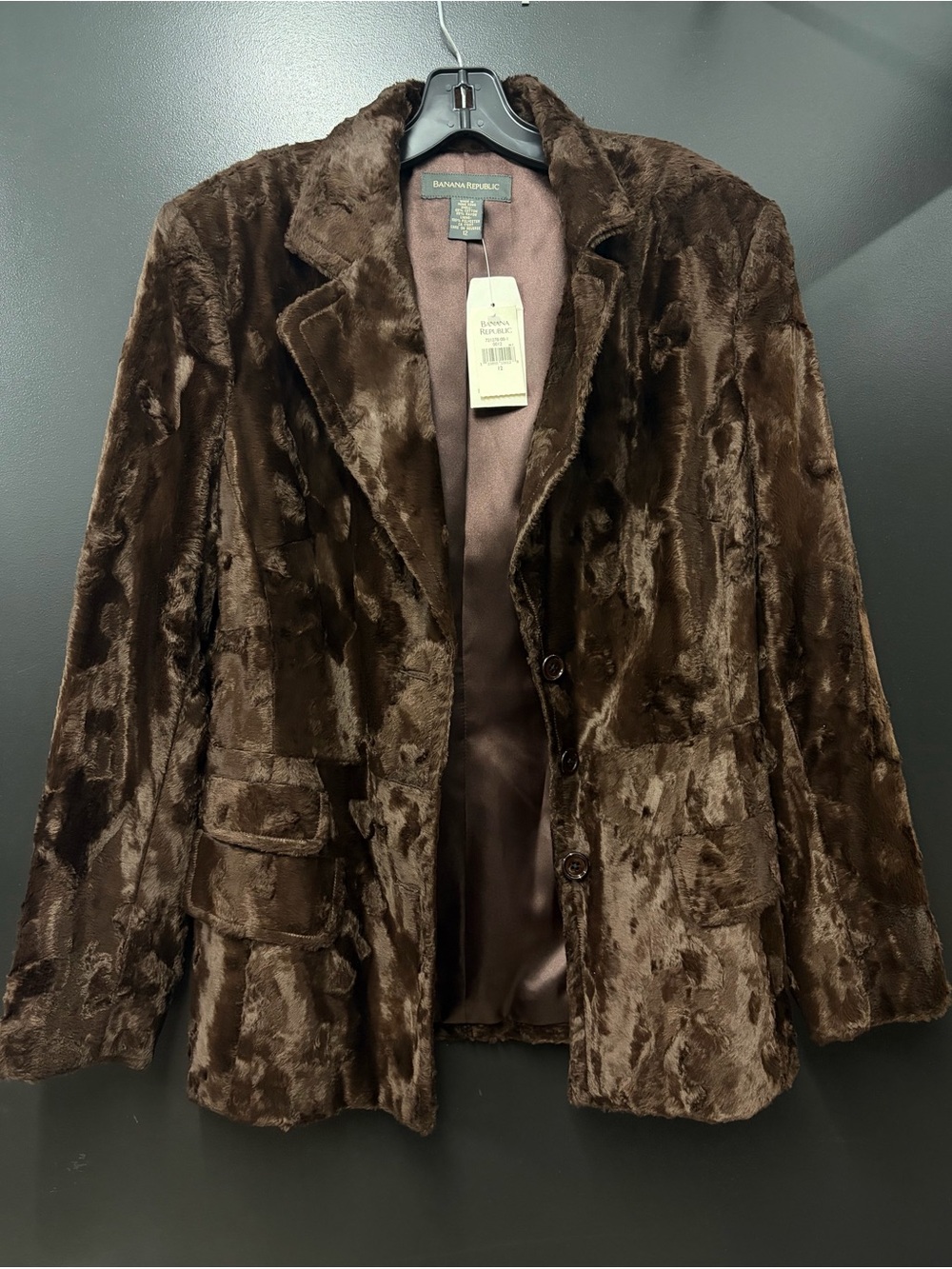 Banana Republic Dark Brown Faux Fur Blazer Jacket